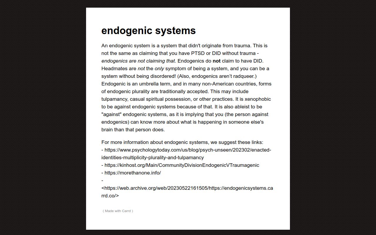 endo systems!